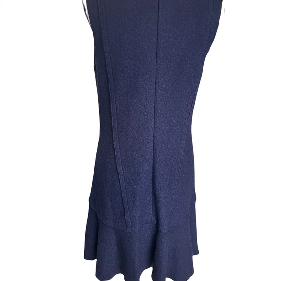 Ann Taylor Drop Waist Wool blend navy blue dress Size 8 - Picture 2 of 3